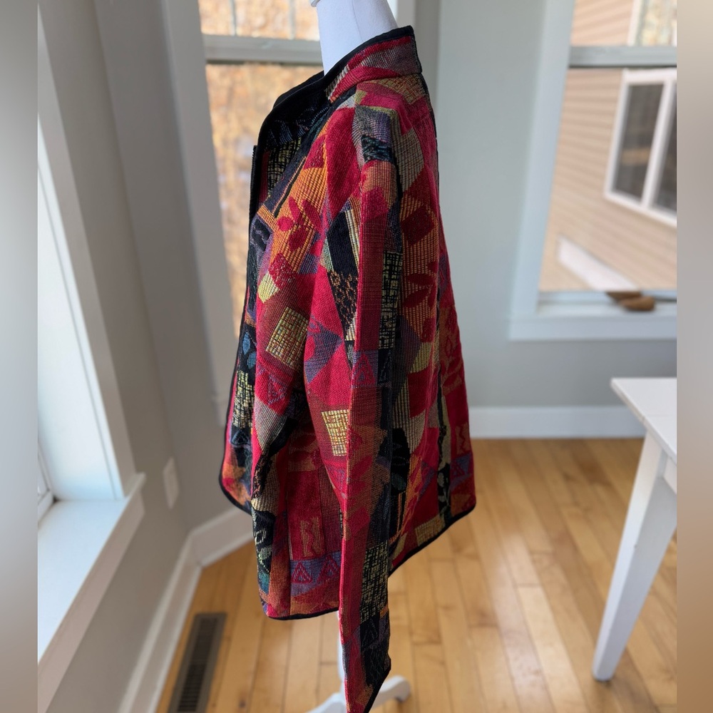 Vintage Coldwater Creek Colorful Tapestry Jacket Size 2X - Picture 2 of 12